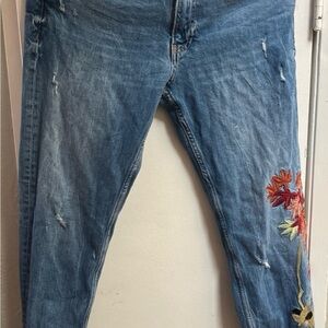 Embroidered Blue Jeans